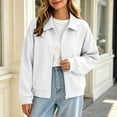 thumbnail image 5 of Mifsaly Womens Cropped Bomber Jackets Zip Up Collared Sweatshirts Jacket Fall Winter Fashion Going Out Athletic Outerwear with Pockets, 5 of 8