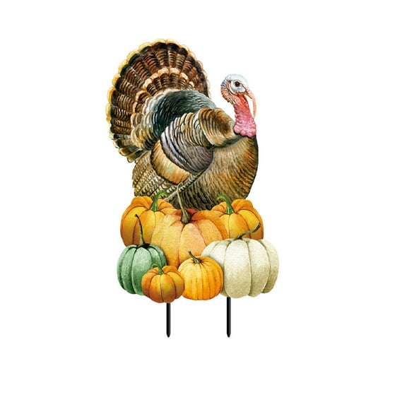 Briarwood Lane Turkey and Pumpkins Metal Art