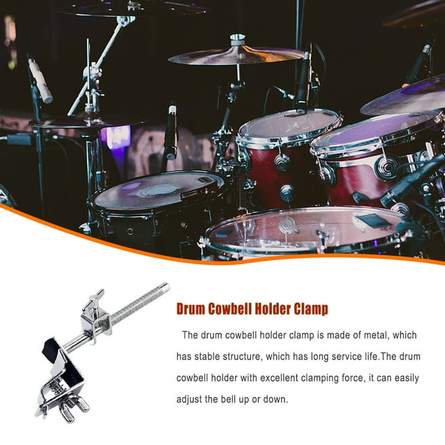 Drum Cowbell Holder Clamp Professional Percussion Musical Instrument Clip Durable Compact Design Portable Mount Hardware Maintenance Parts Accessories