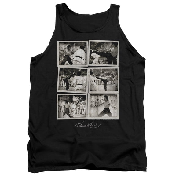 Bruce Lee Snap Shots Adult Tank Top Black