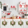thumbnail image 4 of 2 Pack Khaki Bow Christmas Mini Wreaths for Kitchen Cabinets Windows Farmhouse Norfolk Pine Winter Holiday Decor 10.6 Inch, 4 of 4