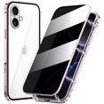 thumbnail image 1 of KOMI Magnetic Privacy Case for iPhone 16 Pro Max, Anti peep Magnetic Adsorption Double Side Tempered Glass Full Body Case Privacy Screen Protector Metal Titanium Frame Clear Back Phone Case Cover, 1 of 4