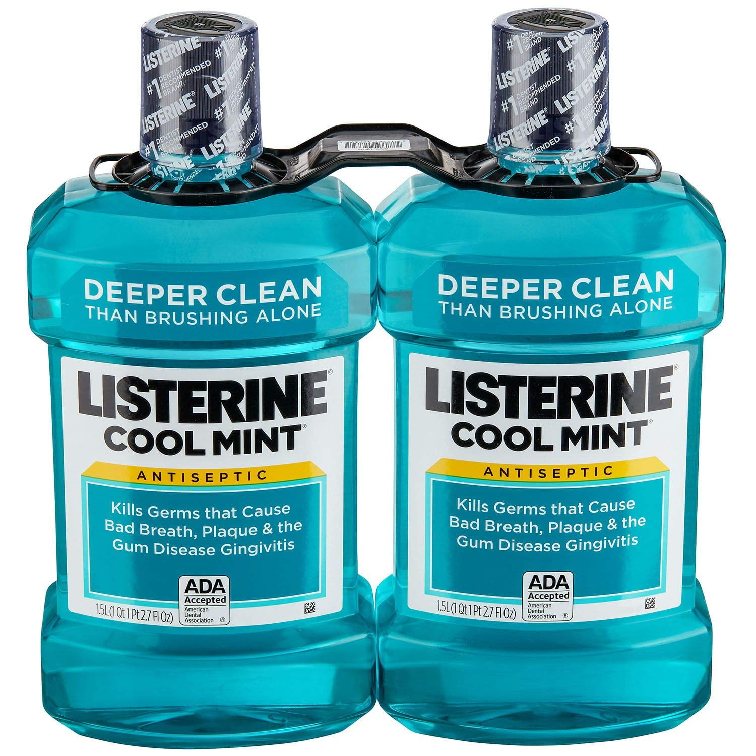 Cool Mint Antiseptic Mouthwash, 1.5l, 2pk by, Listerine Cool Mint