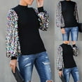 thumbnail image 6 of Women Casual Sequins T Shirt Blouse Ladies Long Sleeve Loose Tee Tops Pullover, 6 of 7
