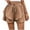 Brown, variant on StSilkitty Womens Flowy Casual Shorts Lightweight Drawstring Elastic Shorts Boho Ruffle High Waist Wide Leg Skorts