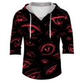 thumbnail image 2 of IAJDKMEK Men's Hoodie Halloween Shirt Tee - 3/4 Sleeve Funny Graphic Pullover, Great for Men's Casual Wear and Party Nights,Red S, 2 of 9