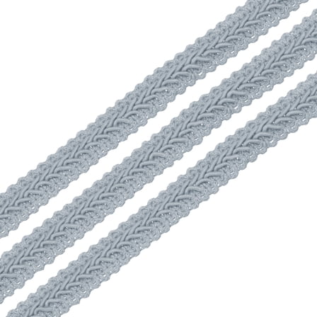 2pcs Gimp Braid Trim, 13 Yards x 1/2"(12mm) Curtain Upholstery Trim for DIY Craft, Grey