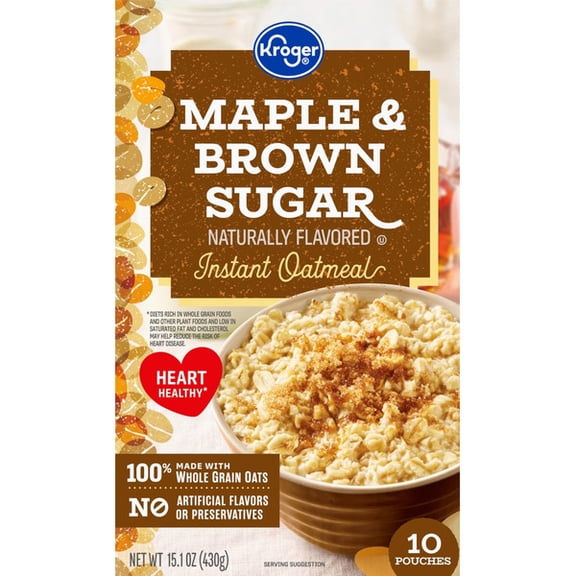 2X - KR Maple & Brown Sugar Instant Oatmeal 10 ct
