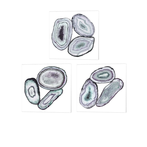 Metaverse Grace Popp 'Geode Gems' Canvas Art (Set of 3)