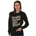 thumbnail image 5 of Fall Pumpkin Obsessed Jesus Blessed Women's Long Sleeve T Shirt Brisco Brands L, 5 of 6