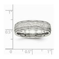 thumbnail image 2 of Stainless Steel Polished Hammered and Grooved 6.00mm Band Ring - Size 10.5, 2 of 2