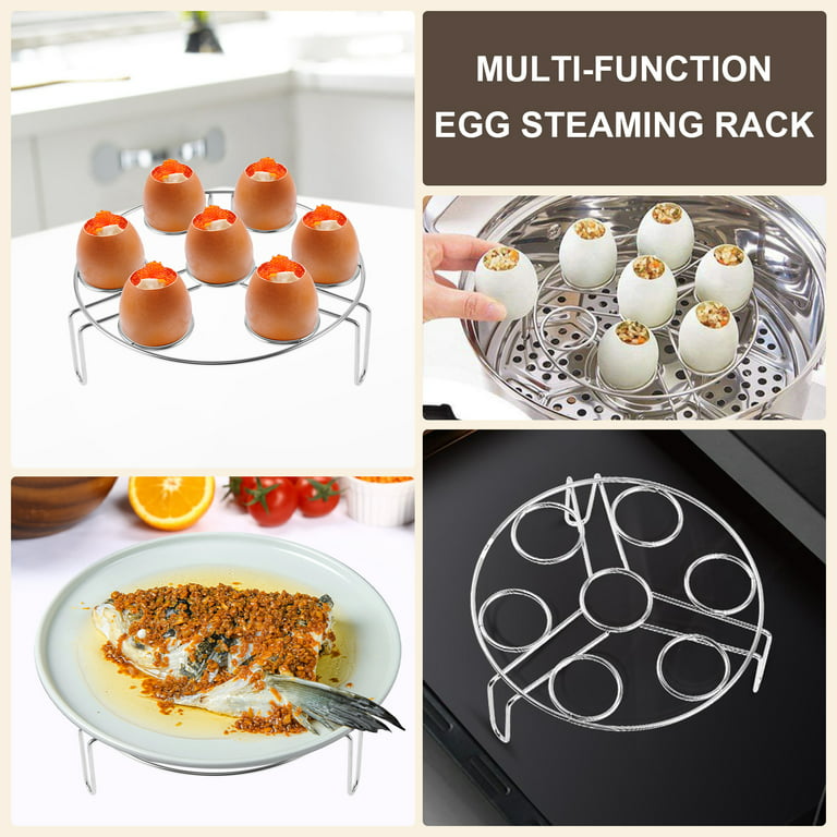 Everso Steamer Rack Set with Egg Steamer Rack Stainless Steel Steamer  Basket Rack Divider Durable Steam Cooking Accessories for Pressure Cooker  Kitchen 