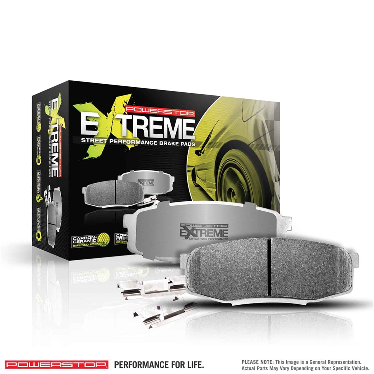 Power Stop Z26-1836 Front Z26 Street Warrior Carbon-Fiber Ceramic Brake Pads