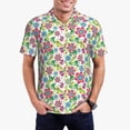 thumbnail image 2 of Balery Vector Mexican Otomi Style Bright Printed Men’s Short Sleeve Polo Shirt, Midweight Men's Shirt,Golf Polo shirts -Large, 2 of 8