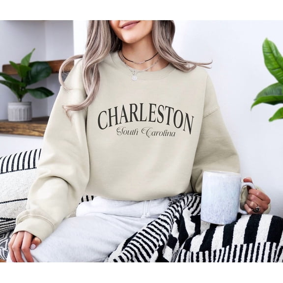 Charleston Sweatshirt, South Carolina Sweater, Travel Destination Graphic Sweatshirt, Aesthetic Preppy Crewneck Trendy Collegiate Sweatshirt All Size S-5Xl