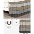 thumbnail image 3 of Brown Wood Grain Bed Skirt King Size, Vintage Grey Stripe Gradient Grain Wrap Around Bed Skirting with Adjustable Elastic Strap, Dust Ruffle Pleated Bedskirts 16 Inch Drop for Bedroom King Beds, 3 of 9