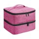 thumbnail image 1 of Bolsa de transporte, bolsa de almacenamiento, estuche organizador de esmalte de uñas de viaje, bolsillo con cremallera para maquillaje rojo violeta, 1 of 8
