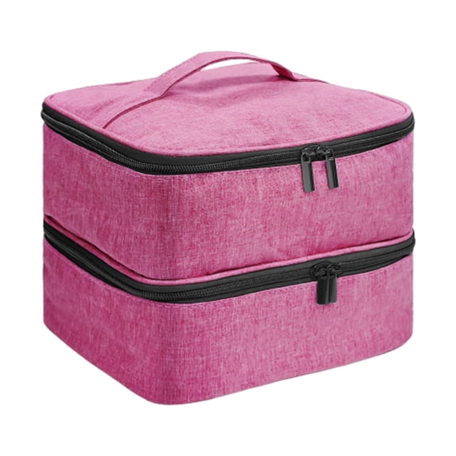 Bolsa de mano de doble capa Strade Fareast Limited organizador de esmalte de unas viaje nailon Oxford rojo violeta
