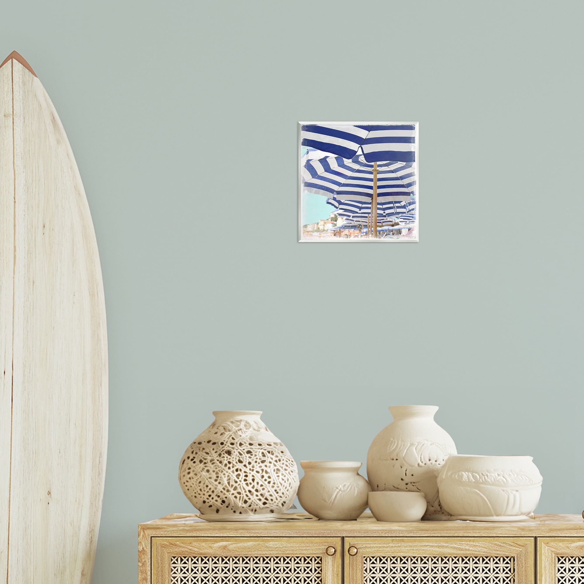 Stupell Industries Under Beach Umbrellas Nautical & Beach Painting Unframed Art Print Wall Art, 12 x 12