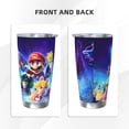 thumbnail image 3 of Lsque Mario Pattern 20oz Car Cup with Lid and Straw, Insulated Coffee Cup with Straw Topper, Spill Proof Travel Coffee Mug, Stainless Steel Tumble, 3 of 8