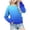 Blue, variant on Girls' Casual Round Neck Long Sleeve Gradient Print Sweatshirt, Loose Fit Autumn Winter Fashion Pullover Top