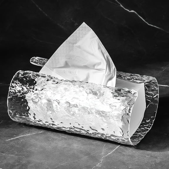 Elegant Oval Wave Textured Tissue Box Cover – Durable Plastic Napkin Holder for Bathroom Vanity, Countertop Tissue Dispenser, Coffee Table Storage, Luxury Living Room Decor – 1pc