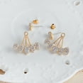 thumbnail image 6 of SmartBy Women Chic Waterdrop Rhinestone Front Back Ear Jacket Piercing Stud Earrings, 6 of 7