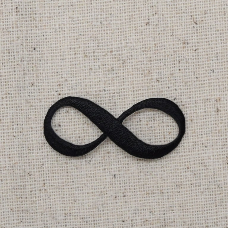 Black Infinity Sign - Math Symbol - Iron on Applique/Embroidered Patch 