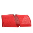 thumbnail image 1 of Reliant Ribbon 3221M-065-10F 4 in. 10 Yards Burlap Colored Wired Edge Ribbon, Red, 1 of 1
