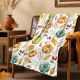 thumbnail image 2 of Fall Blanket Pumpkin Throw Blanket, Autumn Leaf Harvest Farmhouse Soft Warm Cozy Blanket, Fall Throw Blanket for Couch Sofa Bedroom Chairs 50 X 60 Inch, 2 of 6