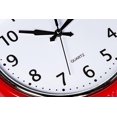 thumbnail image 3 of Reloj de pared retro de 10 pulgadas, cocina roja, años 50, diseño vintage, redondo, silencioso, sin tictac, funciona con pilas, reloj de cuarzo de calidad, 3 of 5