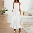 thumbnail image 4 of Endives Women's Shirts Summer Fashion Solid Color One Neck Strapless Waist Long Dress For Women, 4 of 7