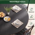 thumbnail image 4 of Anyact 42in Round Dining Table for 4, Circle Dinner Table Pedestal Metal Frame, Kitcen Table Sturdy Wood Kitchen & Dining Room Furniture, Black(Only Table), 4 of 9