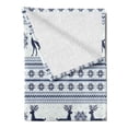 thumbnail image 2 of Nordic Soft Flannel Fleece Throw Blanket, Pixel Art Style Christmas Pattern with Reindeer and Snowflake Motifs, Cozy Plush for Indoor and Outdoor Use, 50" x 60", Pale Blue Dark Blue, by Ambesonne, 2 of 5