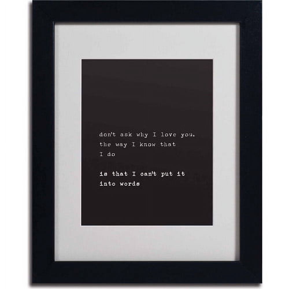 Trademark Fine Art "Why I Love You" Canvas Art by Megan Romo, Black Frame