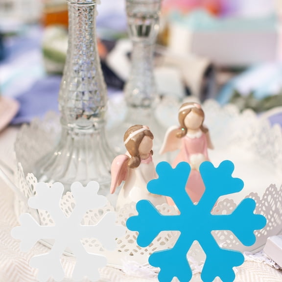 NIAIZEK 3-Piece Wooden Snowflake Tabletop Decorations for Christmas, Holiday Party, Winter Seasonal Home Decor Accents