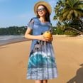 thumbnail image 4 of Disketp Lighthouse in Havana para Vestido de Manga Corta para Mujeres, Vestidos de Verano para Mujeres, Casual y Holgado para la Playa, 4 of 6
