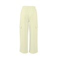 thumbnail image 3 of DuoJiaJ Linen Pants Women Elastic High Waisted Drawstring Cargo Pants Baggy Wide Leg Pant Casual Beach Pant Lightweight Travel Casual Pants for Women, 3 of 5