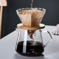 thumbnail image 2 of CATPAN 1set Reusable Stripe Glass Coffee Filter Funnel High Borosilicate Glass Coffee Dripper Base for Home Cafe Travel Use, 2 of 18