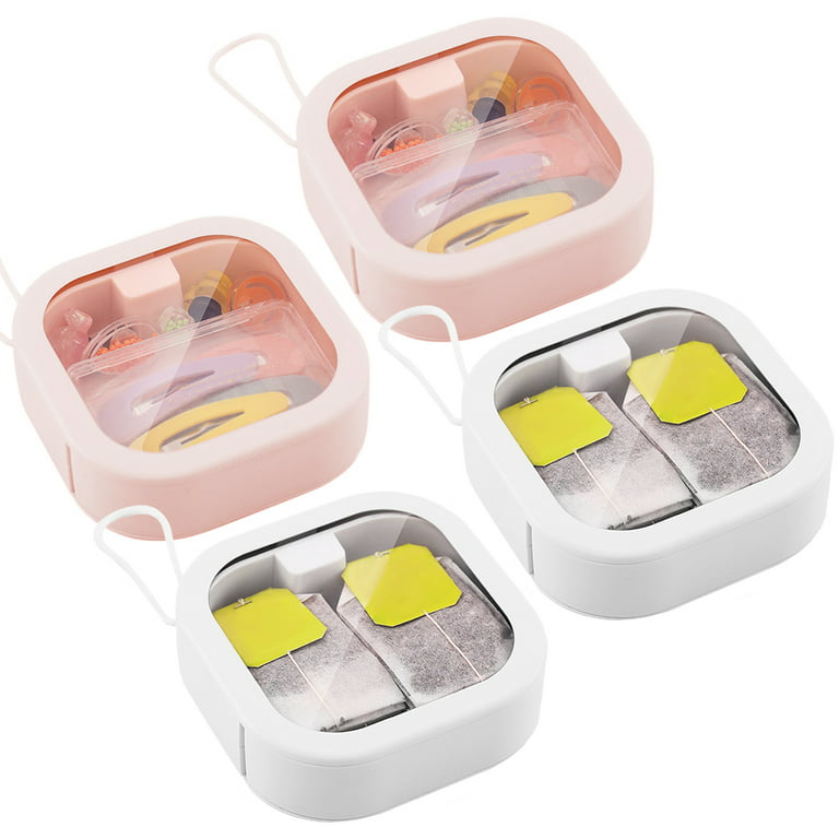 4pcs Hair Tie Organizer Storage, Stackable And Portable Qtip Travel Case  Holder, Small Hair Accessories Organizer Box, Perfect For Bathroom And  Deskto