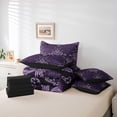 thumbnail image 5 of Feelyou Mystic Purple Damask Twin Bedding Sets 7-Piece, Hippie Western Print Bedding Comforter Set, Tribal Flower Floral Reversible Sheet Sets, Luxury Bedroom Decor, 5 of 7