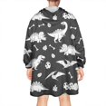 thumbnail image 2 of Wearable Oversized Blanket,Dinosaur Silhouette Pattern Wearable Blanket Hoodie for Adults,Cozy Hooded Blankets with Super Pockets,Super Warm Fuzzy Pullover for Women & Men, 2 of 6