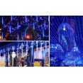 thumbnail image 4 of Luces de lluvia de meteoritos, luces de lluvia de meteoritos, luces de lluvia al aire libre de lluvia de 30cm 8, tubo de 192 leds, compatible con fiesta de boda de Navidad E Afortunado Sencillez, 4 of 5