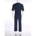 thumbnail image 3 of Raenseen Adaptive Clothing for Men with Alzheimer, Easy Dressing Back Zipper Jumpsuit Comfort Daily Wear Navy Blue XL, 3 of 7