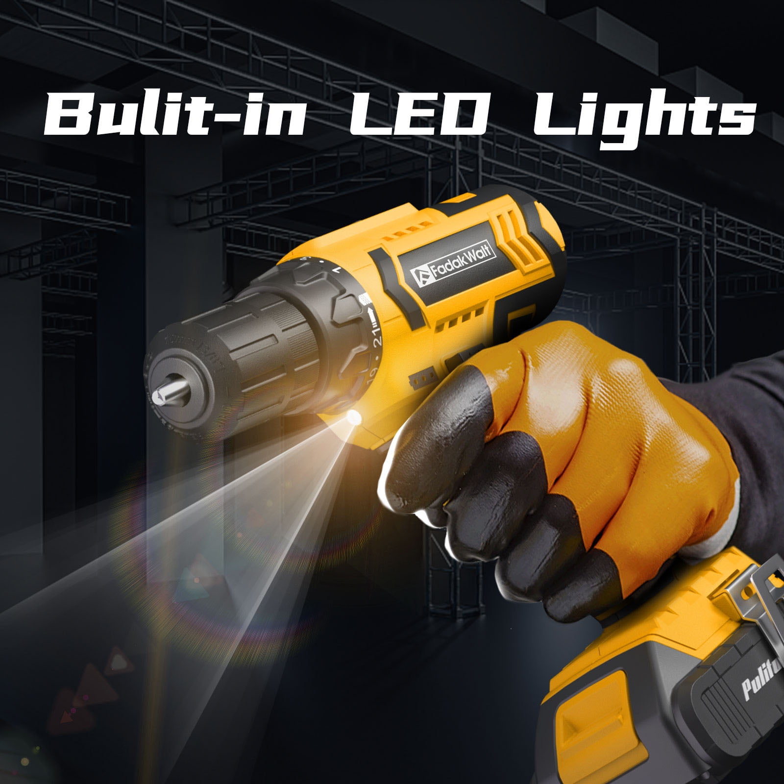 20V MAX Cordless Drill Set with Battery & Charger, 280 in-lbs Power Drill Kit, 2-Speed (0-1400 RPM), 21+1 Torque, 3/8" Keyless Chuck, 30pc Drill/Driver Bits, LED Light for Wood/Metal/Concrete(Yellow)