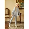 thumbnail image 6 of Arshiner Girl's Sweatshirt and Sweatpants Set 2 Piece Outfits Rib-Knit Sweatsuits Cute Pullover and Pants for Kids, 6 of 8