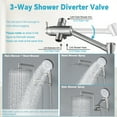 thumbnail image 5 of YDmeet 10" High Pressure Rain Shower Combo with 3-Spray Handheld & Adjustable 12" Extension Arm, Brush Nickle, 5 of 8