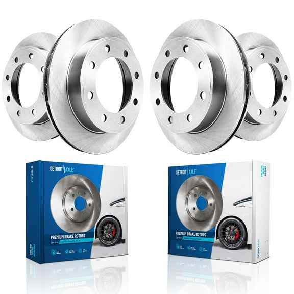Detroit Axle - Brake Rotors for 00-05 Ford Excursion, 99-04 F-250 F-350 Super Duty 1999 2000 2001 2002 2003 2004 2005 Brakes 8 Lugs Front Rear Replacement Disc Brake Rotors