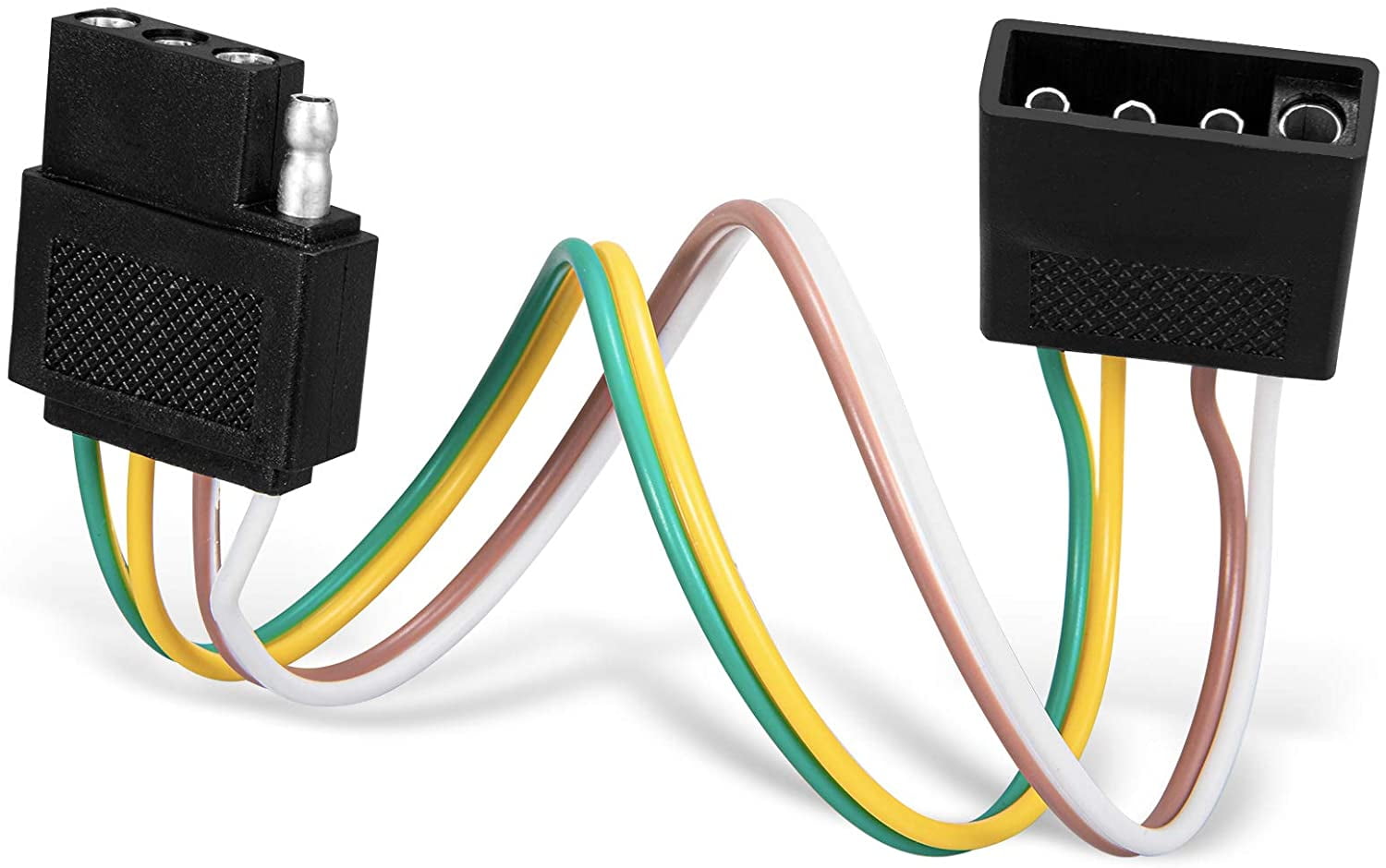 CZC AUTO 4 Way 4 Pin Flat Plug 18 Gauge Trailer Light Wiring Harness