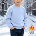 thumbnail image 3 of Iyufng Fleece Sweatshirts for Kids Plain Solid Crew Neck Ribbed Cuff & Hem Relaxed Fit Daily School Unisex Long Sleeve Pullover Kids Top for Fall and Winter, 3 of 9
